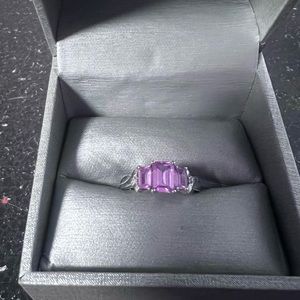 Pink Sapphire white gold ring